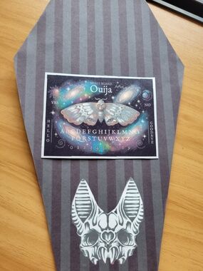💀NEW💀 Hand Crafted Ouija Card with Moth and Galaxy Accents Fridge Magnet